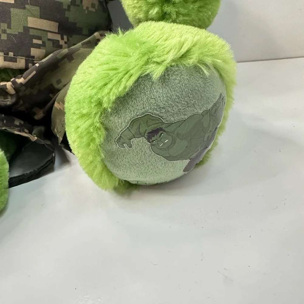 Build A Bear Super Hero Lot of 2 Bears Hulk in Fatigues and Batman with Mask